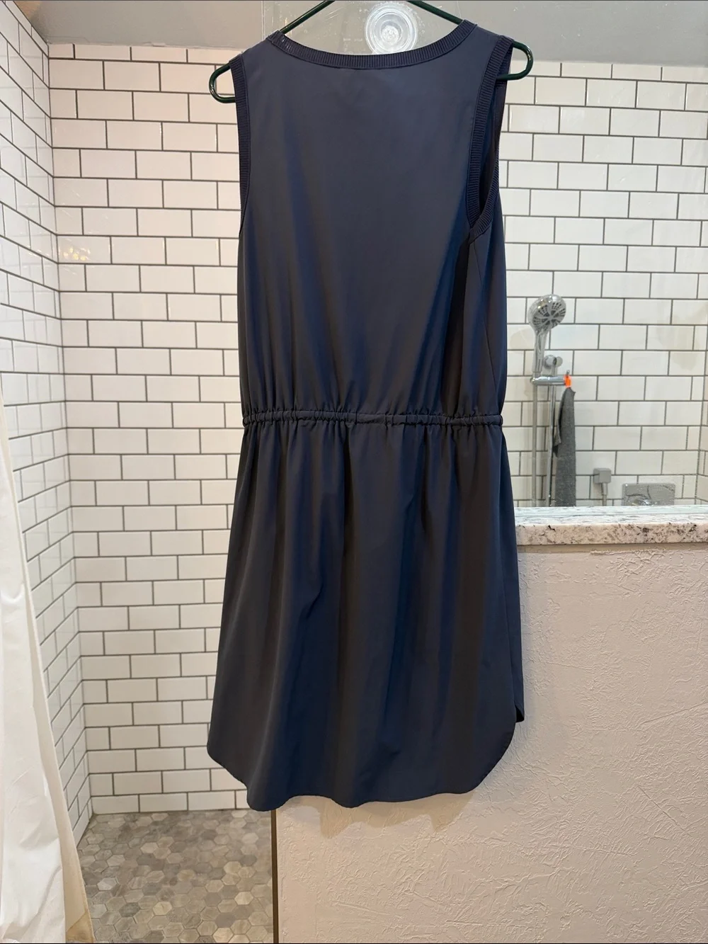 Athleta Navy Drawstring Waist Midi Tank Dress